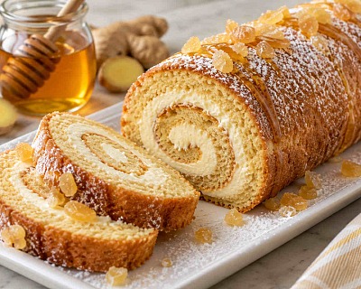 honey and ginger roulade